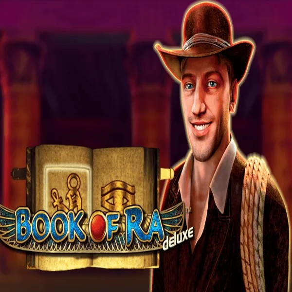 Book of Ra Deluxe slot icon by Novomatic, available at Fugu Casino